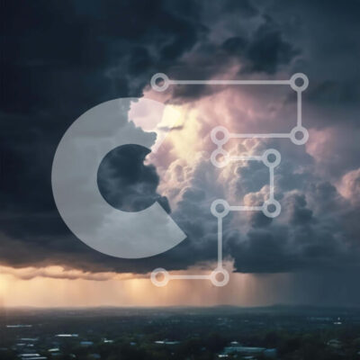 Intra Συλλεκτικό Ξύλινο Παζλ Plywood  4mm - Αστικό τοπίο κάτω από τον θυελλώδη ουρανό με τα σκοτεινά σύννεφα και τη βροχή Σε Ξύλινο Κουτί - Διαστάσεις Puzzle: 10x10 cm – 25 κομμάτια - Image 1