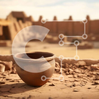 Intra Συλλεκτικό Ξύλινο Παζλ Plywood  4mm - Αρχαιολογικός χώρος με πήλινη γλάστρα και ερειπωμένα κτίρια Σε Ξύλινο Κουτί - Διαστάσεις Puzzle: 10x10 cm – 25 κομμάτια - Image 1