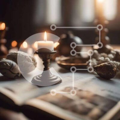 Intra Συλλεκτικό Ξύλινο Παζλ Plywood  4mm - Ανοιχτό βιβλίο με κερί και διακοσμητικά στοιχεία Σε Ξύλινο Κουτί - Διαστάσεις Puzzle: 10x10 cm – 25 κομμάτια - Image 1