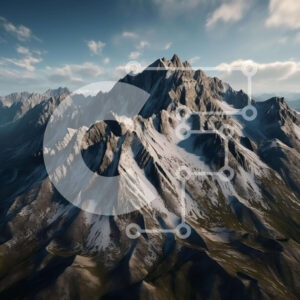 Intra Συλλεκτικό Ξύλινο Παζλ Plywood  4mm - Εναέρια άποψη της χιονισμένης οροσειράς με τα σύννεφα Σε Ξύλινο Κουτί - Διαστάσεις: 10x10 cm – 25 κομμάτια