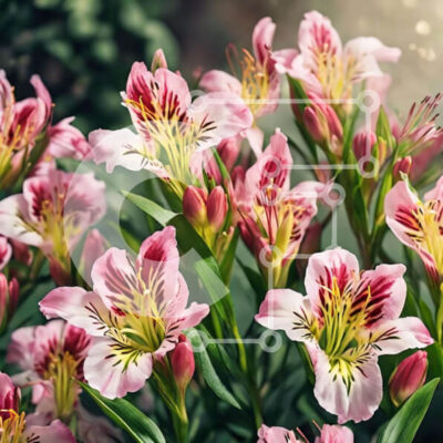 Intra Συλλεκτικό Ξύλινο Παζλ Plywood 4mm - Ανθισμένα ροζ λουλούδια σε έναν κήπο Σε Ξύλινο Κουτί - Διαστάσεις: 10x10 cm – 25 κομμάτια - Image 1