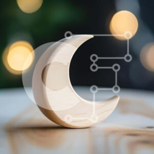 Intra Συλλεκτικό Ξύλινο Παζλ Plywood  4mm - Ξύλινο μισοφέγγαρο στο τραπέζι με πολύχρωμα φώτα Σε Ξύλινο Κουτί - Διαστάσεις: 10x10 cm – 25 κομμάτια