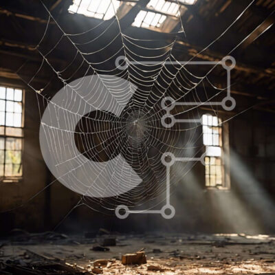 Intra Συλλεκτικό Ξύλινο Παζλ Plywood  4mm - Ιστός αράχνης σε εγκαταλελειμμένο κτήριο με το φως του ήλιου να ρέει μέσω των Windows Σε Ξύλινο Κουτί - Διαστάσεις Puzzle: 10x10 cm – 25 κομμάτια - Image 1