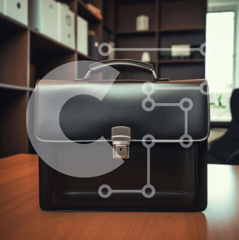 Intra Συλλεκτικό Ξύλινο Παζλ Plywood  4mm - Μαύρος χαρτοφύλακας σε δρύινο ξύλινο τραπέζι με ράφια στο φόντο Σε Ξύλινο Κουτί - Διαστάσεις: 10x10 cm – 25 κομμάτια - Image 1