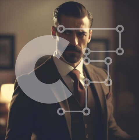 Intra Συλλεκτικό Ξύλινο Παζλ Plywood  4mm - Άνδρας με καφέ κοστούμι και γραβάτα που στέκεται στο κενό δωμάτιο Σε Ξύλινο Κουτί - Διαστάσεις Puzzle: 10x10 cm – 25 κομμάτια - Image 1