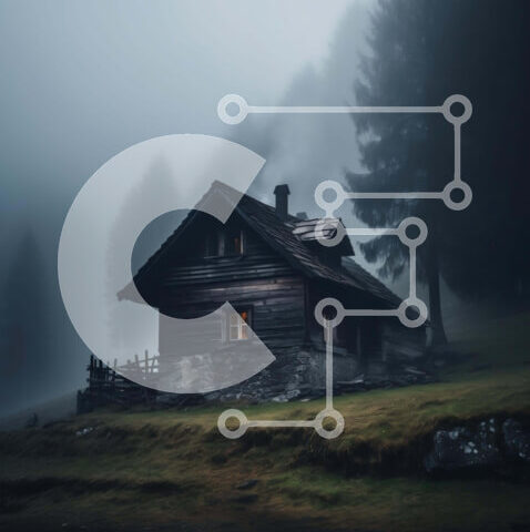 Intra Συλλεκτικό Ξύλινο Παζλ Plywood 4mm - Απομονωμένη ξύλινη καμπίνα στο ομιχλώδες δάσος Σε Ξύλινο Κουτί - Διαστάσεις: 10x10 cm – 25 κομμάτια - Image 1