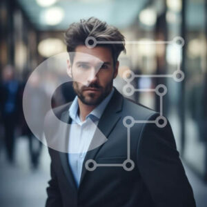 Intra Συλλεκτικό Ξύλινο Παζλ Plywood  4mm - Γενειοφόρος άνδρας στην Urban Street Σε Ξύλινο Κουτί - Διαστάσεις Puzzle: 10x10 cm – 25 κομμάτια