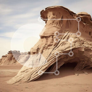 Intra Συλλεκτικό Ξύλινο Παζλ Plywood  4mm - Τοπίο της ερήμου με βραχώδεις σχηματισμούς και άγρια ​​ζωή Σε Ξύλινο Κουτί - Διαστάσεις: 10x10 cm – 25 κομμάτια