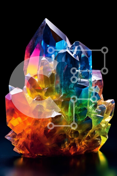 Intra Συλλεκτικό Ξύλινο Παζλ Plywood  4mm - Όμορφη εικόνα ενός μεγάλου, πολύχρωμου κρυστάλλου με λάμψη ουράνιου τόξου Σε Ξύλινο Κουτί - Διαστάσεις: 10x10 cm – 25 κομμάτια