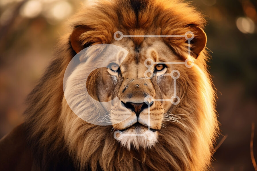 Intra Συλλεκτικό Ξύλινο Παζλ Plywood  4mm - Όμορφη κοντινή εικόνα ενός λιονταριού με μια άγρια ​​έκφραση Σε Ξύλινο Κουτί - Διαστάσεις: 10x10 cm – 25 κομμάτια