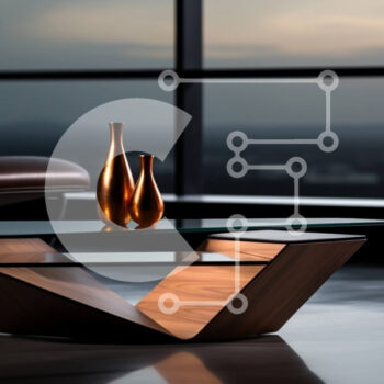 Intra Συλλεκτικό Ξύλινο Παζλ Plywood  4mm - Μοντέρνο Τραπεζάκι Σαλονιού με γυάλινο μπλουζάκι και ξύλινη βάση Σε Ξύλινο Κουτί - Διαστάσεις Puzzle: 10x10 cm – 25 κομμάτια - Image 1