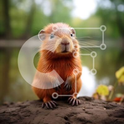 Intra Συλλεκτικό Ξύλινο Παζλ Plywood 4mm - Αξιολάτρευτη εικόνα ενός κάστορα στο φυσικό του περιβάλλον Σε Ξύλινο Κουτί - Διαστάσεις: 10x10 cm – 25 κομμάτια - Image 1