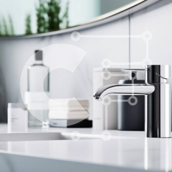 Intra Συλλεκτικό Ξύλινο Παζλ Plywood  4mm - Μοντέρνος νιπτήρας μπάνιου με στρογγυλό καθρέφτη Σε Ξύλινο Κουτί - Διαστάσεις Puzzle: 10x10 cm – 25 κομμάτια - Image 1