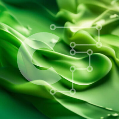 Intra Συλλεκτικό Ξύλινο Παζλ Plywood  4mm - Ζωντανό πράσινο κυματιστό ύφασμα με σταγονίδια νερού Σε Ξύλινο Κουτί - Διαστάσεις Puzzle: 10x10 cm – 25 κομμάτια - Image 1