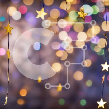 Intra Συλλεκτικό Ξύλινο Παζλ Plywood  4mm - Πολύχρωμο φόντο με αστέρια Σε Ξύλινο Κουτί - Διαστάσεις Puzzle: 10x10 cm – 25 κομμάτια - Image 1