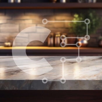 Intra Συλλεκτικό Ξύλινο Παζλ Plywood  4mm - Μαρμάρινος πάγκος και ξύλινο σκαμπό μπαρ στην κουζίνα Σε Ξύλινο Κουτί - Διαστάσεις Puzzle: 10x10 cm – 25 κομμάτια - Image 1