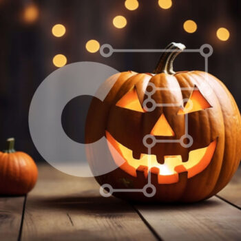 Intra Συλλεκτικό Ξύλινο Παζλ Plywood  4mm - Απόκριες κολοκύθες με χαμογελαστά και ανοιχτό στόμα Σε Ξύλινο Κουτί - Διαστάσεις Puzzle: 10x10 cm – 25 κομμάτια - Image 1