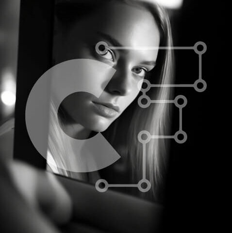 Intra Συλλεκτικό Ξύλινο Παζλ Plywood  4mm - Σοβαρή νεαρή γυναίκα με ξανθά μαλλιά που κοιτάζει έξω από το παράθυρο του αυτοκινήτου τη νύχτα Σε Ξύλινο Κουτί - Διαστάσεις Puzzle: 10x10 cm – 25 κομμάτια - Image 1