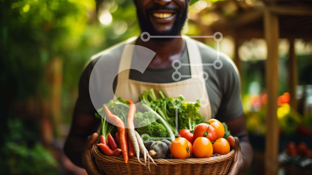 Intra Συλλεκτικό Ξύλινο Παζλ Plywood  4mm - Αφροαμερικανός με καλάθι με λαχανικά Σε Ξύλινο Κουτί - Διαστάσεις Puzzle: 10x10 cm – 25 κομμάτια