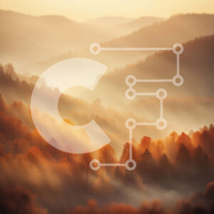 Intra Συλλεκτικό Ξύλινο Παζλ Plywood  4mm - Όμορφο φθινοπωρινό τοπίο με ομιχλώδη βουνά Σε Ξύλινο Κουτί - Διαστάσεις: 10x10 cm – 25 κομμάτια