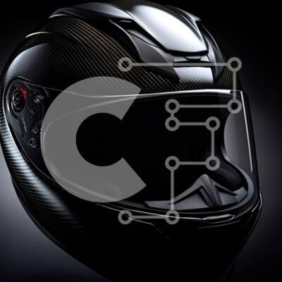 Intra Συλλεκτικό Ξύλινο Παζλ Plywood  4mm - Κομψό μαύρο κράνος μοτοσυκλέτας με μοτίβο από ανθρακονήματα Σε Ξύλινο Κουτί - Διαστάσεις Puzzle: 10x10 cm – 25 κομμάτια - Image 1