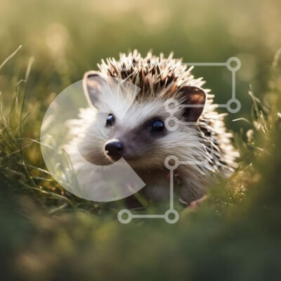 Intra Συλλεκτικό Ξύλινο Παζλ Plywood  4mm - Μικρός σκαντζόχοιρος σε ένα χωράφι με πράσινο γρασίδι Σε Ξύλινο Κουτί - Διαστάσεις: 10x10 cm – 25 κομμάτια - Image 1