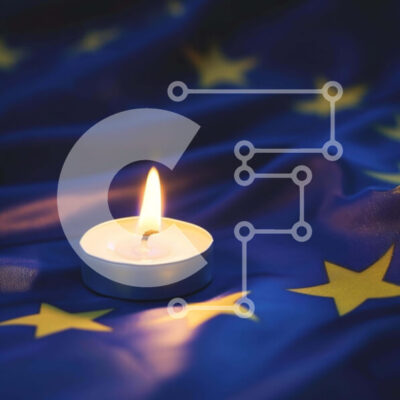 Intra Συλλεκτικό Ξύλινο Παζλ Plywood  4mm - Αναμμένο κερί στη σημαία της ΕΕ Σε Ξύλινο Κουτί - Διαστάσεις Puzzle: 10x10 cm – 25 κομμάτια - Image 1