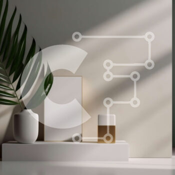 Intra Συλλεκτικό Ξύλινο Παζλ Plywood  4mm - Μινιμαλιστικό Εσωτερικό Σχέδιο: Λευκό Βάζο με Διακόσμηση Φύλλων Φοίνικα Σε Ξύλινο Κουτί - Διαστάσεις Puzzle: 10x10 cm – 25 κομμάτια - Image 1