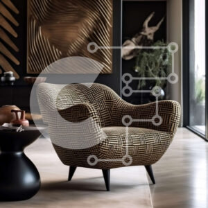 Intra Συλλεκτικό Ξύλινο Παζλ Plywood  4mm - Κομψό σαλόνι με μαύρο και χρυσό τοίχο Σε Ξύλινο Κουτί - Διαστάσεις Puzzle: 10x10 cm – 25 κομμάτια