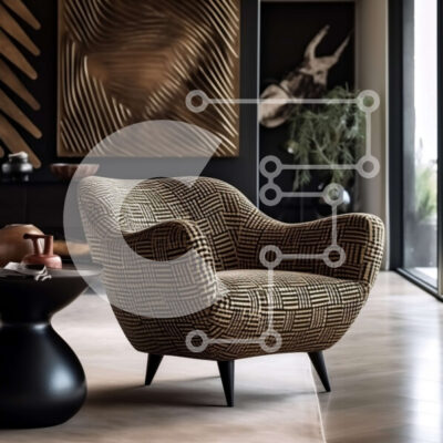 Intra Συλλεκτικό Ξύλινο Παζλ Plywood  4mm - Κομψό σαλόνι με μαύρο και χρυσό τοίχο Σε Ξύλινο Κουτί - Διαστάσεις Puzzle: 10x10 cm – 25 κομμάτια - Image 1