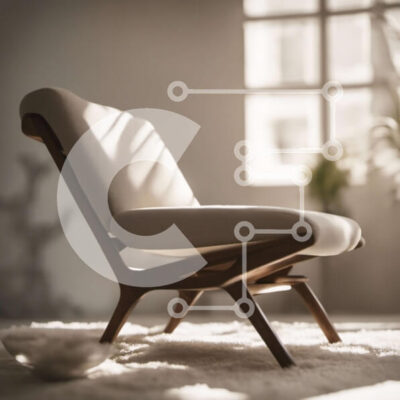 Intra Συλλεκτικό Ξύλινο Παζλ Plywood  4mm - Μοντέρνο μινιμαλιστικό σαλόνι με λευκή δερμάτινη πολυθρόνα Σε Ξύλινο Κουτί - Διαστάσεις Puzzle: 10x10 cm – 25 κομμάτια - Image 1