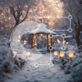 Intra Συλλεκτικό Ξύλινο Παζλ Plywood 4mm - Winter Wonderland: Χιονισμένο μονοπάτι προς Κιόσκι Σε Ξύλινο Κουτί - Διαστάσεις Puzzle: 10x10 cm – 25 κομμάτια - Image 1