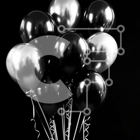 Intra Συλλεκτικό Ξύλινο Παζλ Plywood 4mm - Κομψό μπουκέτο με μπαλόνι μαύρο και ασημί για γιορτές Σε Ξύλινο Κουτί - Διαστάσεις Puzzle: 10x10 cm – 25 κομμάτια - Image 1