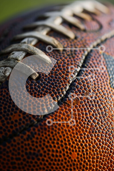 Intra Συλλεκτικό Ξύλινο Παζλ Plywood  4mm - Κοντινό πλάνο ενός παλιού αμερικανικού ποδοσφαίρου Σε Ξύλινο Κουτί - Διαστάσεις Puzzle: 10x10 cm – 25 κομμάτια