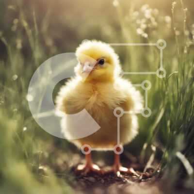 Intra Συλλεκτικό Ξύλινο Παζλ Plywood  4mm - Μικρή κίτρινη γκόμενα σε ένα χωράφι με ψηλό πράσινο γρασίδι Σε Ξύλινο Κουτί - Διαστάσεις: 10x10 cm – 25 κομμάτια - Image 1