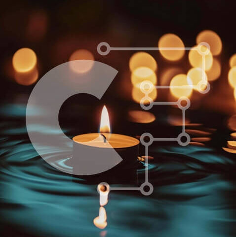 Intra Συλλεκτικό Ξύλινο Παζλ Plywood  4mm - Αναμμένο κερί που επιπλέει στο νερό για ειρήνη και ηρεμία Σε Ξύλινο Κουτί - Διαστάσεις Puzzle: 10x10 cm – 25 κομμάτια - Image 1