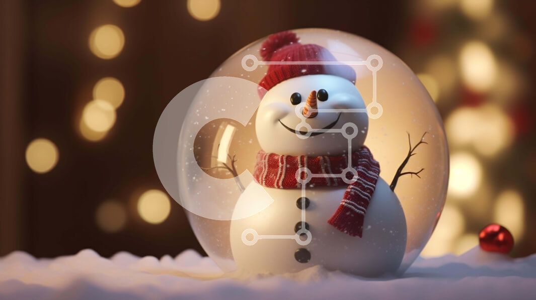 Intra Συλλεκτικό Ξύλινο Παζλ Plywood  4mm - Εορταστικό στολίδι χιονάνθρωπος για εορταστική διακόσμηση Σε Ξύλινο Κουτί - Διαστάσεις Puzzle: 10x10 cm – 25 κομμάτια