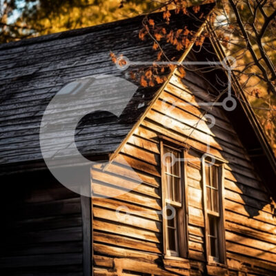 Intra Συλλεκτικό Ξύλινο Παζλ Plywood  4mm - Εγκαταλελειμμένο Ξύλινο Σπίτι με Στέγη και Καμινάδα Σε Ξύλινο Κουτί - Διαστάσεις Puzzle: 10x10 cm – 25 κομμάτια - Image 1