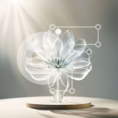 Intra Συλλεκτικό Ξύλινο Παζλ Plywood  4mm - Όμορφο γλυπτό λουλουδιού λωτού από καθαρό γυαλί σε βάση Σε Ξύλινο Κουτί - Διαστάσεις Puzzle: 10x10 cm – 25 κομμάτια - Image 1