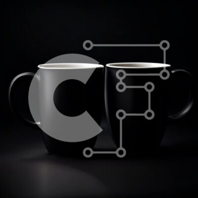 Intra Συλλεκτικό Ξύλινο Παζλ Plywood  4mm - Κομψές και μινιμαλιστικές μαύρες κούπες σε λεία επιφάνεια Σε Ξύλινο Κουτί - Διαστάσεις: 10x10 cm – 25 κομμάτια - Image 1