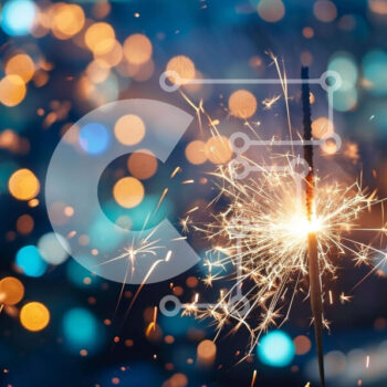 Intra Συλλεκτικό Ξύλινο Παζλ Plywood  4mm - Βεγγαλικό με έντονα χρωματιστά φώτα για γιορτές Σε Ξύλινο Κουτί - Διαστάσεις Puzzle: 10x10 cm – 25 κομμάτια - Image 1