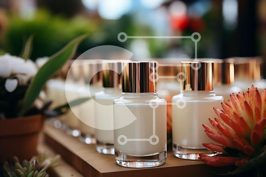 Intra Συλλεκτικό Ξύλινο Παζλ Plywood  4mm - Κομψά μπουκάλια αρωμάτων με χρυσές κορυφές σε ξύλινη επιφάνεια Σε Ξύλινο Κουτί - Διαστάσεις Puzzle: 10x10 cm – 25 κομμάτια