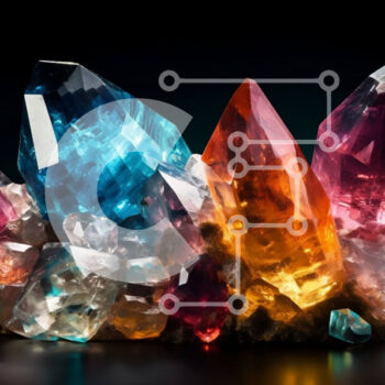 Intra Συλλεκτικό Ξύλινο Παζλ Plywood  4mm - Πολύχρωμα κρύσταλλα σε φόντο σκοτεινής επιφάνειας Σε Ξύλινο Κουτί - Διαστάσεις Puzzle: 10x10 cm – 25 κομμάτια - Image 1