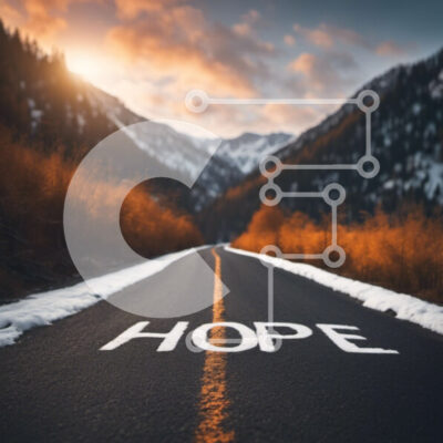 Intra Συλλεκτικό Ξύλινο Παζλ Plywood 4mm - Χιονισμένος δρόμος με τη λέξη «ελπίδα» ζωγραφισμένη πάνω του Σε Ξύλινο Κουτί - Διαστάσεις: 10x10 cm – 25 κομμάτια - Image 1