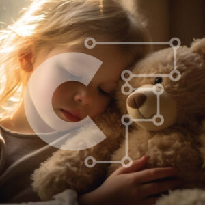 Intra Συλλεκτικό Ξύλινο Παζλ Plywood  4mm - Άνετη εικόνα ενός νεαρού κοριτσιού που κοιμάται με το αρκουδάκι της Σε Ξύλινο Κουτί - Διαστάσεις Puzzle: 10x10 cm – 25 κομμάτια