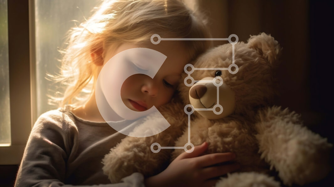 Intra Συλλεκτικό Ξύλινο Παζλ Plywood  4mm - Άνετη εικόνα ενός νεαρού κοριτσιού που κοιμάται με το αρκουδάκι της Σε Ξύλινο Κουτί - Διαστάσεις Puzzle: 10x10 cm – 25 κομμάτια