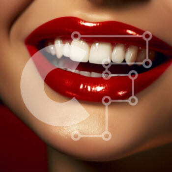 Intra Συλλεκτικό Ξύλινο Παζλ Plywood  4mm - Όμορφη γυναίκα με κόκκινο κραγιόν και λευκά δόντια που χαμογελά Σε Ξύλινο Κουτί - Διαστάσεις Puzzle: 10x10 cm – 25 κομμάτια - Image 1