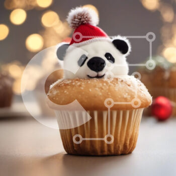 Intra Συλλεκτικό Ξύλινο Παζλ Plywood  4mm - Γεμιστό Panda Bear σε ανάποδο Cupcake Σε Ξύλινο Κουτί - Διαστάσεις Puzzle: 10x10 cm – 25 κομμάτια - Image 1