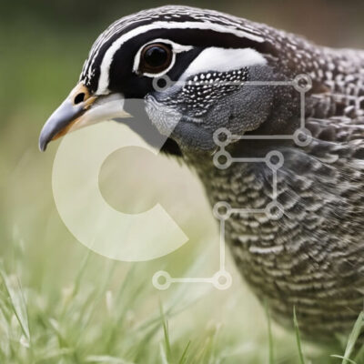 Intra Συλλεκτικό Ξύλινο Παζλ Plywood  4mm - Μαύρο και άσπρο ριγέ πουλί που στέκεται στην πράσινη χλόη Σε Ξύλινο Κουτί - Διαστάσεις: 10x10 cm – 25 κομμάτια - Image 1