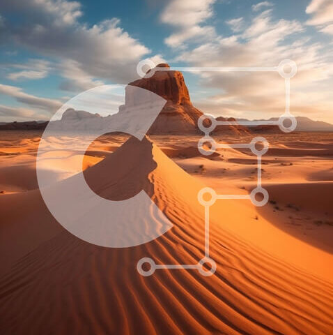 Intra Συλλεκτικό Ξύλινο Παζλ Plywood 4mm - Όμορφη εικόνα ενός αμμόλοφου στην έρημο στο ηλιοβασίλεμα Σε Ξύλινο Κουτί - Διαστάσεις: 10x10 cm – 25 κομμάτια - Image 1